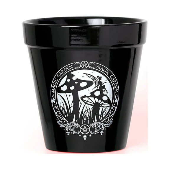 Alchemy Gothic Magic Garden Ceramic Plant Pot - Black
