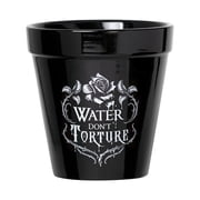 Alchemy Gothic Water DonT Torture Ceramic Plant Pot - Black