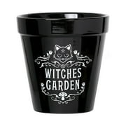 Alchemy Gothic Witches Garden Ceramic Plant Pot - Black
