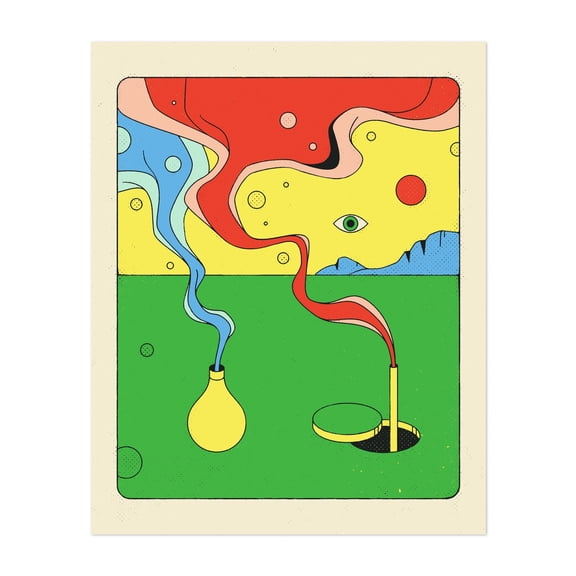 Alchemy - Illustration Surrealism Abstract Modern Art Psychedelic Geometric Pop Art Unframed Wall Art Print 36 x 48 inches
