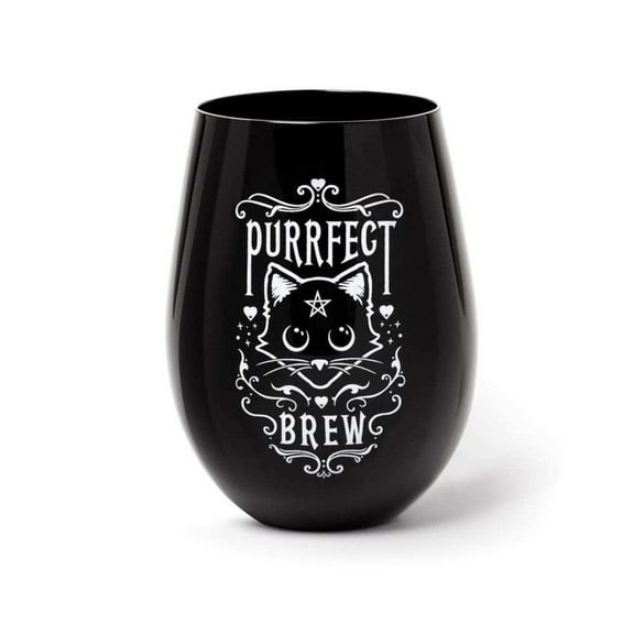 Alchemy Purrfect Brew Drinking Glass, Black
