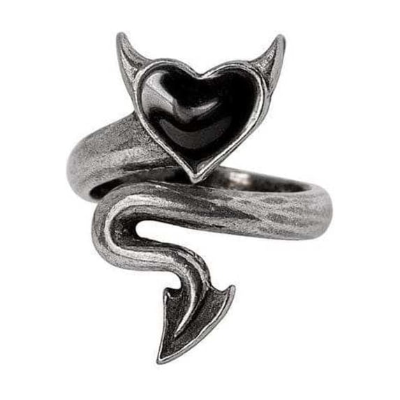Alchemy Gothic Devil Heart Wrap Ring