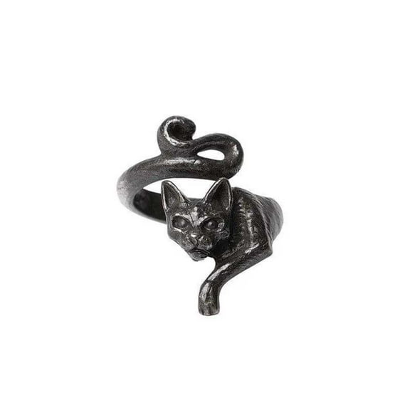 Alchemy Gothic Le Chat Noir Wrap Ring