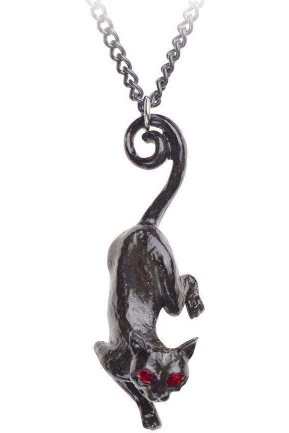 Alchemy of England Black Cat Sith Pendant Necklace Gothic Jewelry