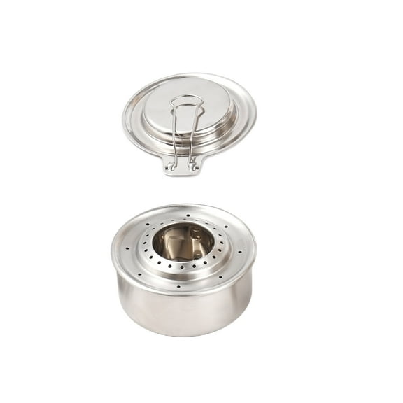 Alcohol 2 In 1 Alcohol Stove 130ml Portable Stainless Steel Alcohol Burner Stove With Fire Extinguishing Lid And Windproof Stand For Outdoor Camping