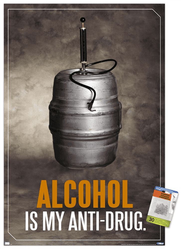 Alcohol - Anti-Drug Wall Poster with Push Pins, 22.375" x 34"