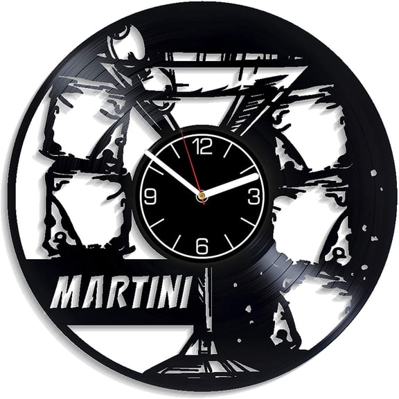 Alcohol Art Martini Vinyl Record Wall Clock Beverage Xmas Gift for Man Cocktail Decoration 12 inch Wall Clock Birthday Gift for Her Martini Wall Art Alcohol Cocktail Wall Clock Modern