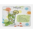 thumbnail image 1 of Alcohol Bath Mat, Mojito Image with Cocktail Recipe Ingredients on Splashed Watercolor Background, Plush Bathroom Decor Mat with Non Slip Backing, 29.5" X 17.5", Multicolor, by Ambesonne, 1 of 2