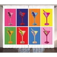 thumbnail image 1 of Ambesonne Alcohol Curtains 2 Panel Set, Colorful Martini Glass, 108" x 63", Multicolor, 1 of 3