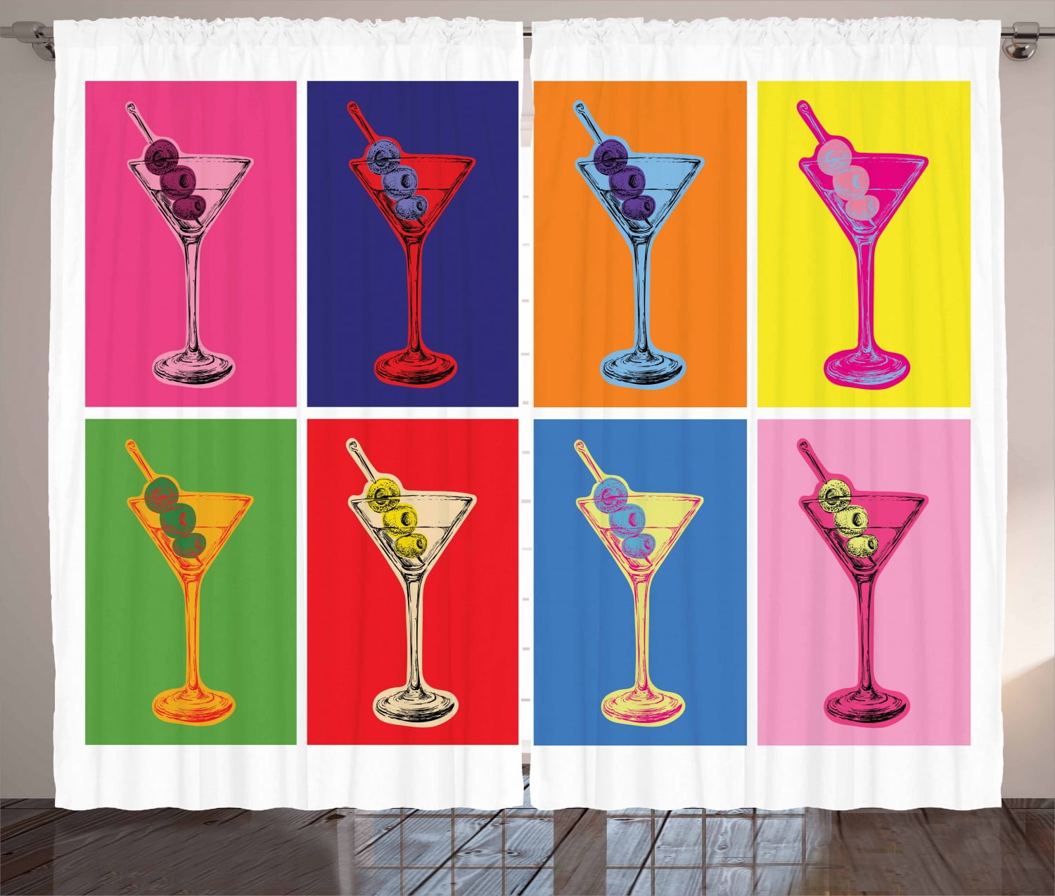 Pop Art Cocktail Glasses Set of 2