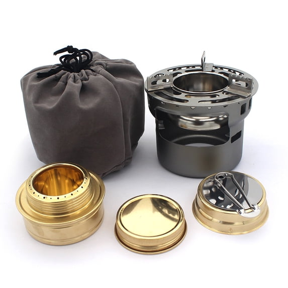 Alcohol Furnace Camping Furnace Rack Metal Portable Spirit Burner for Backpacking Outdoor Activities Picnic Kitchen Gadget
