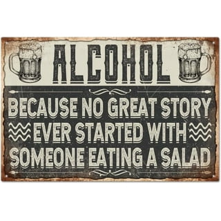Alcohol Salad Funny Embossed Aluminum Sign Novelty US Made Bar Pub Wall Decor Alcohol Salad Funny Embossed Aluminum Sign Novelty US Made Bar Pub Wall Decor