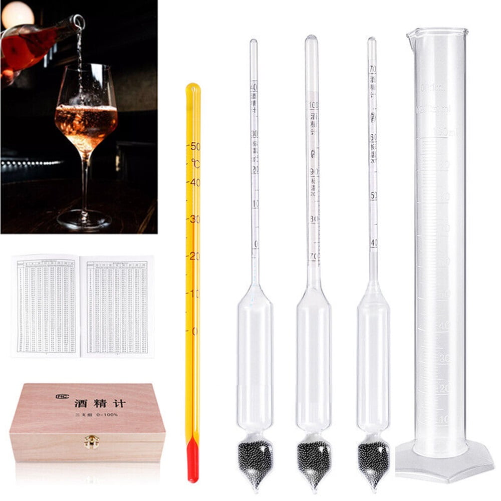 Alcohol Hydrometer Proof & Tralle Meter Distilling Tester Spirit Scale