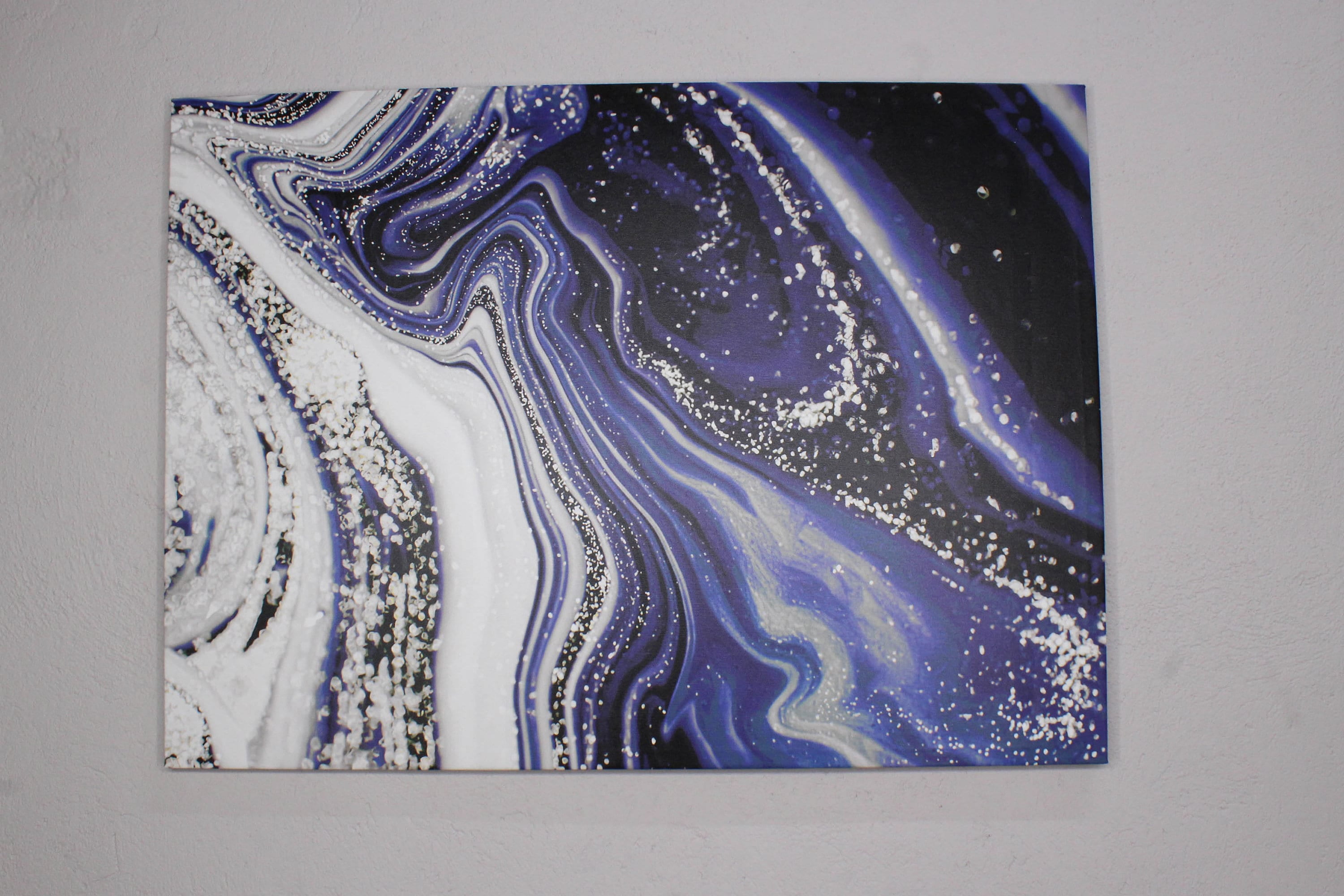 Alcohol Ink Art, Contemporary Printed Canvas, Silver Canvas Art