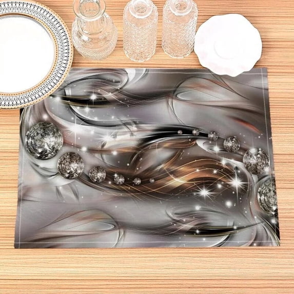 Alcohol Ink Pattern Placemat Cotton Linen Fabric Table Mats Family Dinner Tableware Kitchen Table Mat
