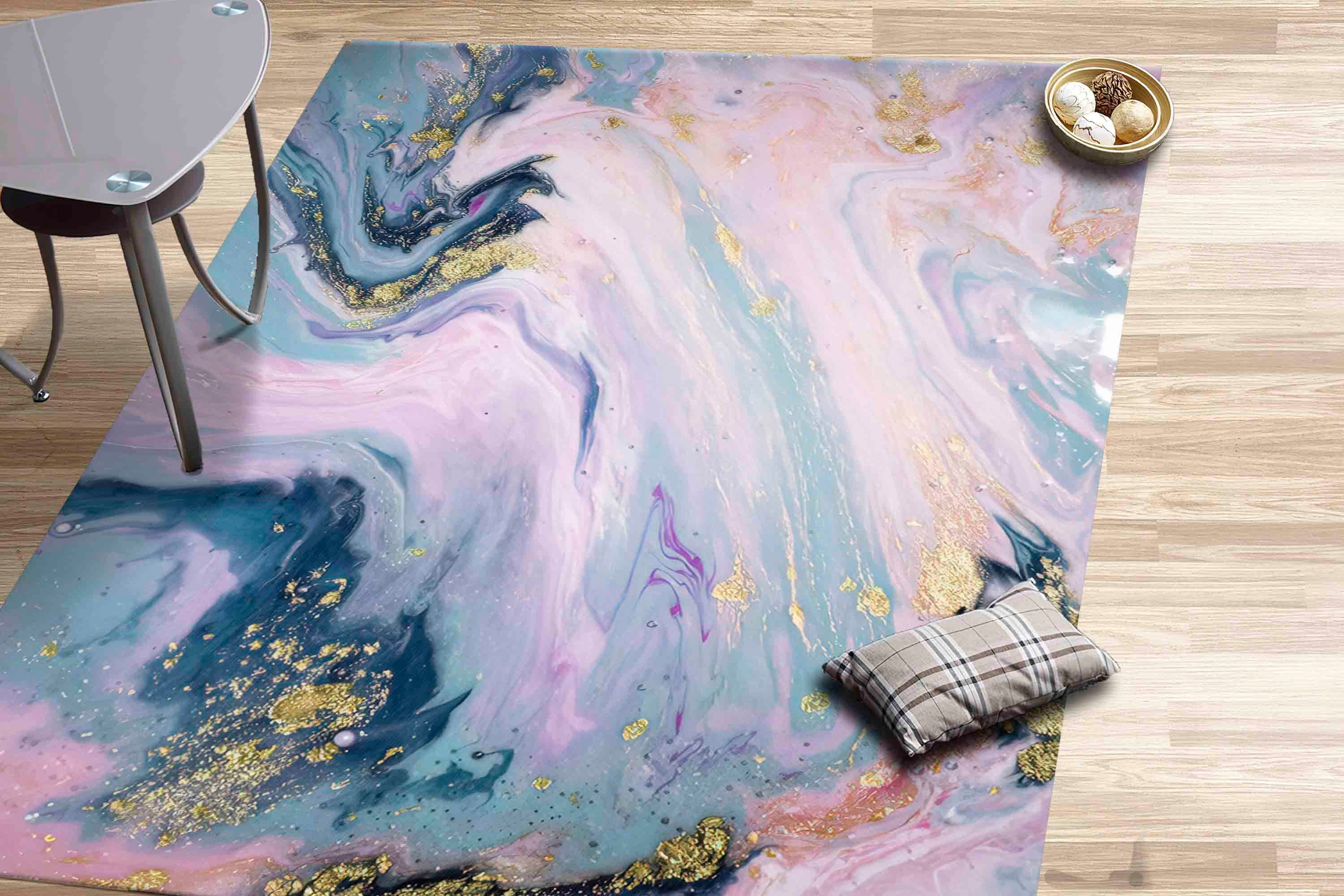 Alcohol Ink Rug, Car Mat Rugs, Modern Marble Rugs, Colorful Rugs  display picture 1
