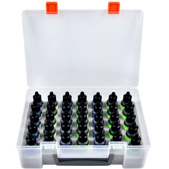 Alcohol Ink Storage Organizer Carrying Case, Holds 35pcs 0.35oz, 0.5oz Bottles of Alcohol Ink Set, Paint Travel Box Container (Case Only)