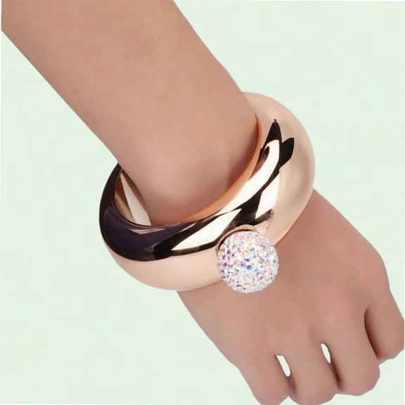Alcohol Jug Flask Bracelet, Stainless Steel Bangle with Diamond, Portable and Stylish, Bright Rose Gold
