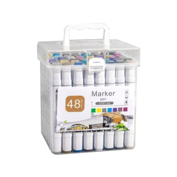 Marker Set 48 Colors Dual-Tip Art Pens for Coloring Drawing DIY Projects D