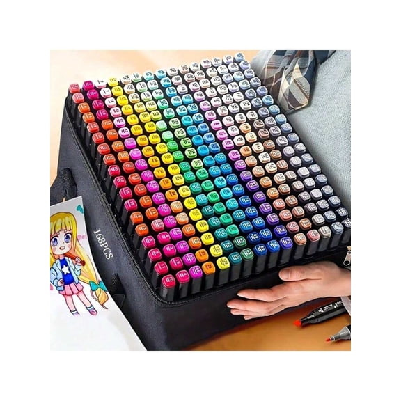 Alcohol Markers, 168 Colors Dual Tip Art Marker, Drawing Markers, Coloring Marker For Sketching Adult Coloring.