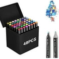 thumbnail image 1 of Alcohol Markers, 48 Colors Double Head Art Markers, Suitable for  Adult Coloring Illustration Sketching, Christmas Gift Alcohol Marker Set, 1 of 5