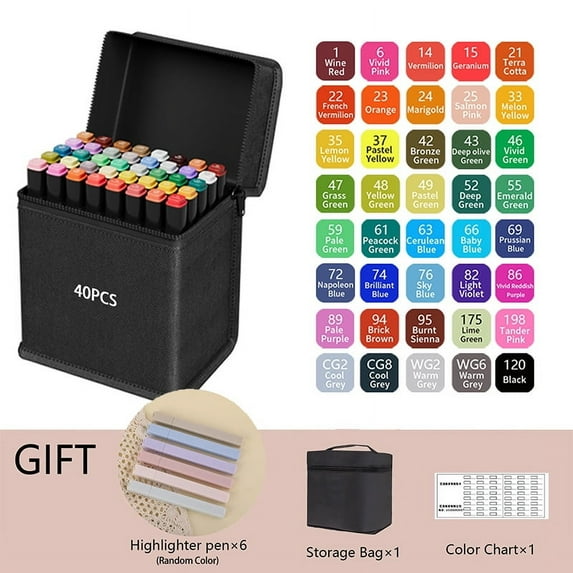 Alcohol Markers Dual Tip – 24/36/48/60/80/120/168/262 Colors Permanent Art Sketch Markers for Drawing & Illustration