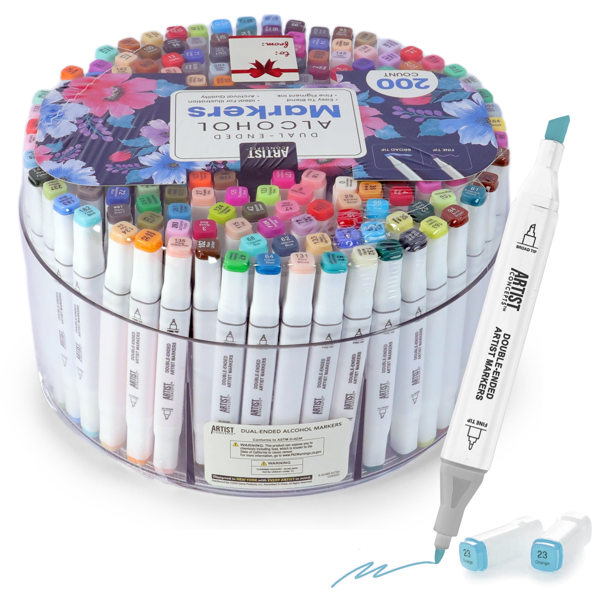 Artist Concepts Dual-Ended Alcohol Markers Set with Portable Case