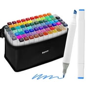 Alcohol Markers Set, 80 Colors Dual Tip with Storage Bag, Broad & Fine Tips, for Adult Coloring, Sketching & Illustration, Christmas Gift