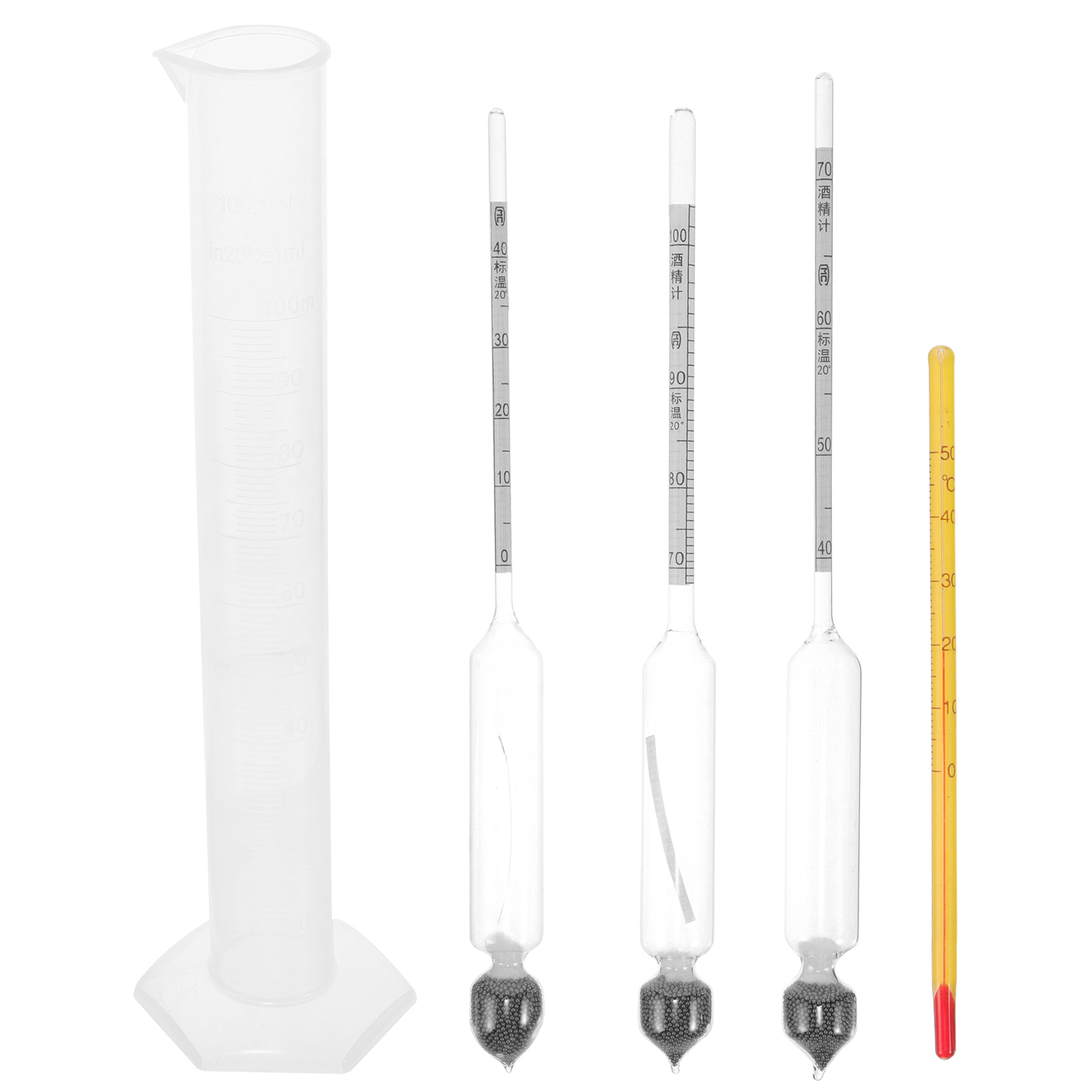 Alcohol Meter Glass Alcohol Hydrometer Hydrometer Test Jar Alcohol Measuring Tool Brewing Kit