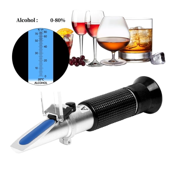 Alcohol Refractometer 0-80% Handheld Beer Spirits Tester Portable Meter Concentration ,Instant Results