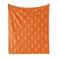 thumbnail image 1 of Alcohol Soft Flannel Fleece Blanket, Simplistic Abstract Silhouette Vodka Bottles Pattern in Repeating Order Image, Cozy Plush for Indoor and Outdoor Use, 70" x 90", Orange and White, by Ambesonne, 1 of 5