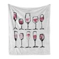 thumbnail image 1 of Alcohol Soft Flannel Fleece Throw Blanket, Watercolor Sketch Style Alcohol Glasses of Wine Composition Print, Cozy Plush for Indoor and Outdoor Use, 70" x 90", Dried Rose White, by Ambesonne, 1 of 5