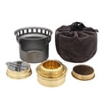 thumbnail image 1 of Stove 4.33 Inch Portable Spirit Burner, Mini Camping Stove with Pot Stand & Storage Bag, 2 in 1 Furnace for Backpacking Hiking Picnic Emergency & Outdoor Coffee, 1 of 4