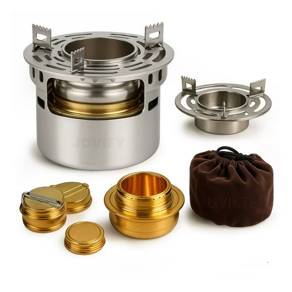 Alcohol Stove Burner Camping Portable Mini Alcohol Stoves Lightweight Tiny Brass Stove For Hiking Backpacking Emergency Outdoor Coffee Cooking