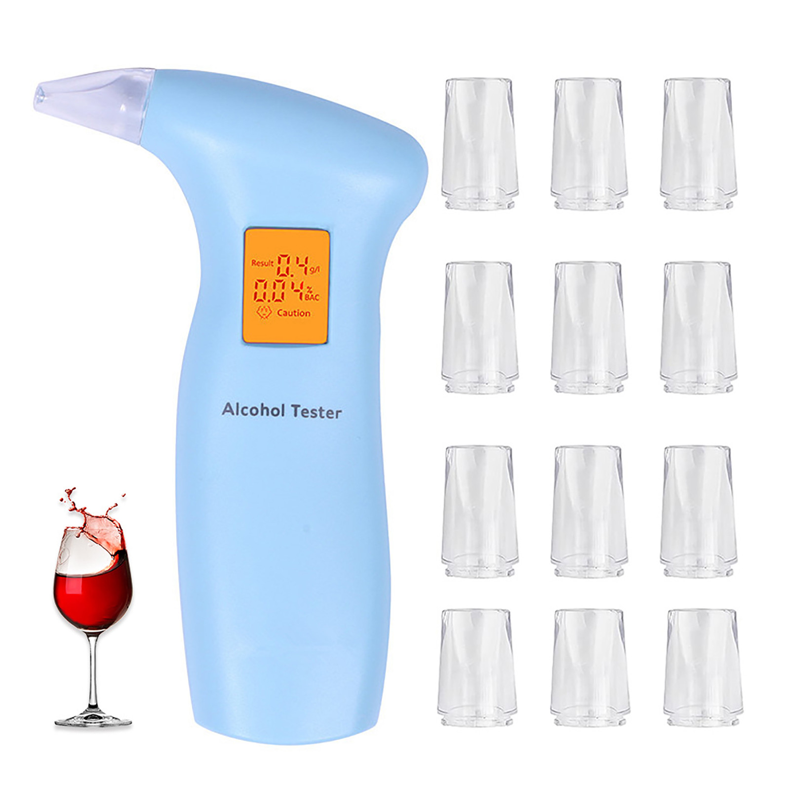 Alcohol Tester Accurate Alcohol Meter With 12 Mouthpieces Professional