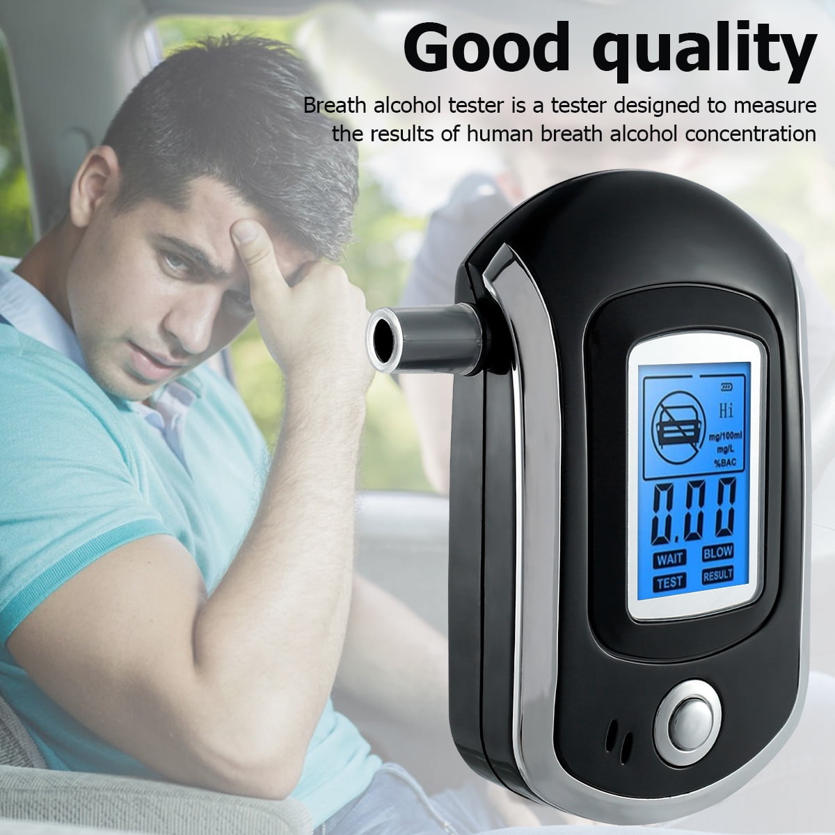 Alcohol Tester Portable Battery Powered Alcohol Breath Tester with LCD