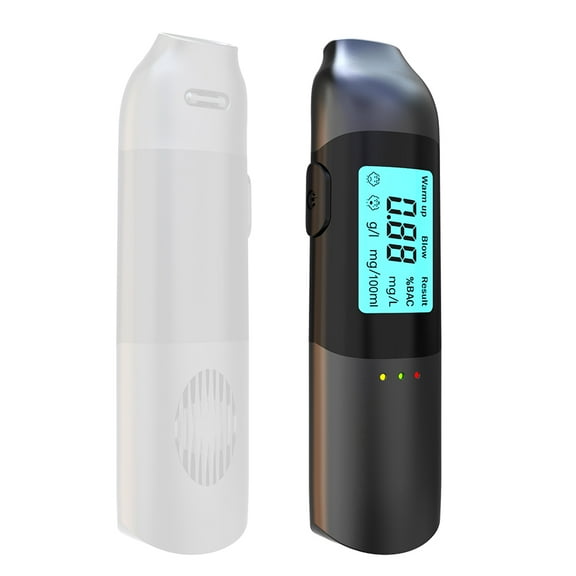 Alcohol Tester Portable High Accuracy Breathalyzer Non-Contacting Breath Alcohol Detector USB Rechargeable With Digital LED Screen Alarm Function Support Voice Broadcasting