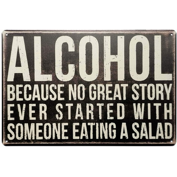 Alcohol Tin Signs Unique Metal Bar Wall Plaque Decor Vintage Kitchen Tin Sign 12 X 8