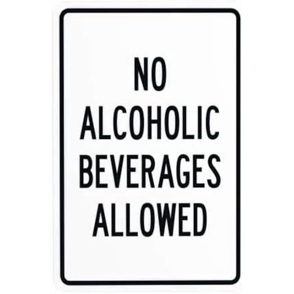 No Alcoholic Beverages Allowed Warning Sign, Metal Signs for Business Home Outdoor Indoor Road Yard Garage Street Wall Caution Custom Decor 8 x 12 Inch