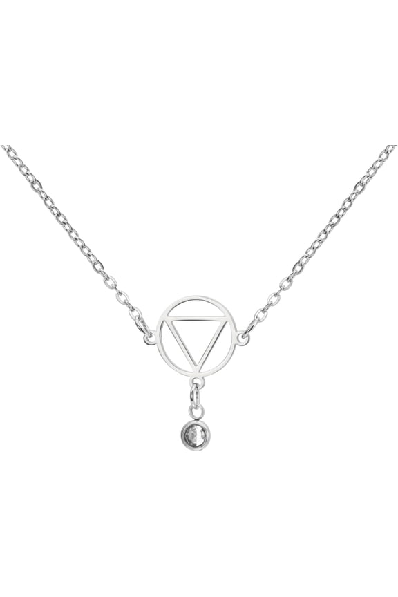 Alcoholics Anonymous AA Necklace Circle Triangle Healing Pendant Sober Recovery Jewelry New Beginnings Sobriety Gift for Women