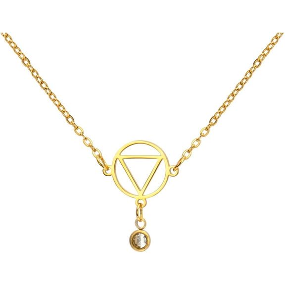 Alcoholics Anonymous AA Necklace Circle Triangle Healing Pendant Sober Recovery Jewelry New Beginnings Sobriety Gift for Women