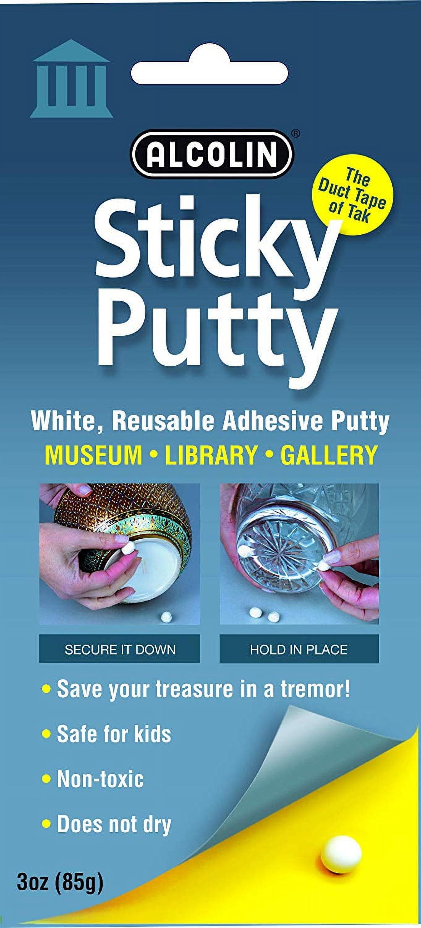 2 Pack Alcolin Museum Sticky Putty 3oz Adhesive. NON Drying Always  Reuseable!!