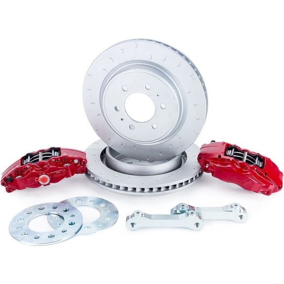 Alcon Brake BKR5059D07 Kit W/Pads 4-Piston Calipers W/ Rotors/ Bracket