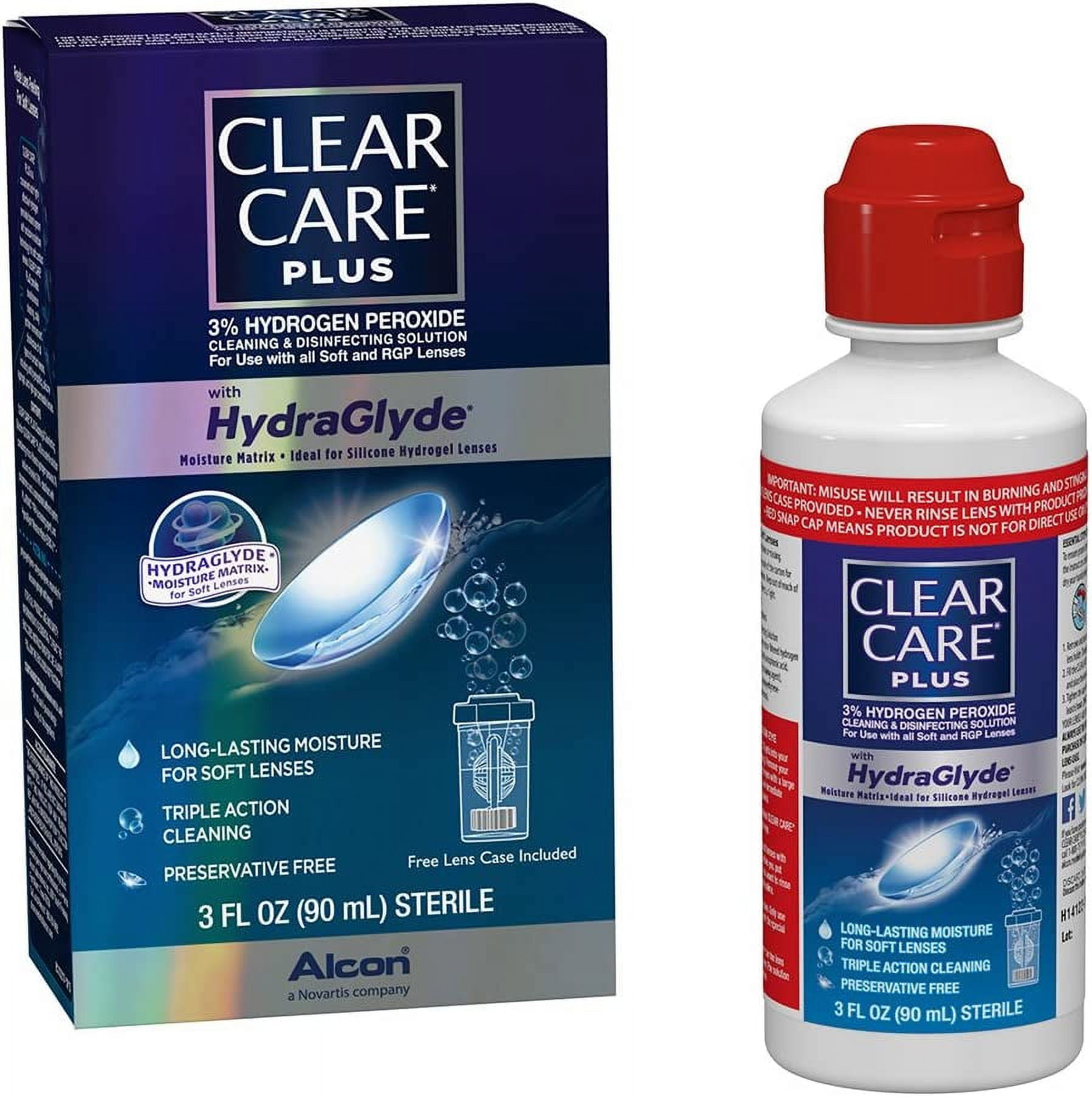 Alcon Clear Care Plus Cleaning Solution Travel Pack, 3 oz, 4 Pack