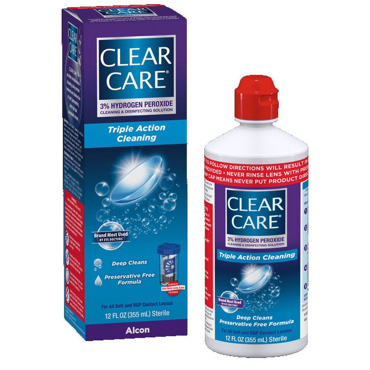 Alcon Clear Care Triple Action Deep Cleans Preservative Free Formula