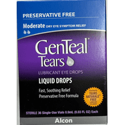 Alcon Genteal Tears Moderate Lubricant Eye Drops, Soothing Relief, 0.03Oz
