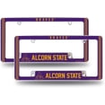 thumbnail image 1 of Alcorn State NCAA Braves (Set of 2) Chrome Metal License Plate Frames with Bold Full Frame Design, 1 of 6