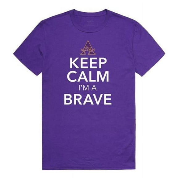 Alcorn State University Keep Calm Short Sleeve T-Shirt, Purple - Large