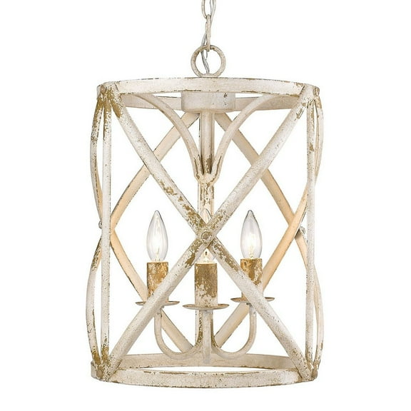 Golden Lighting Alcott 3-light Pendant in Antique Ivory