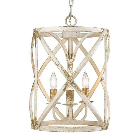 Golden Lighting Alcott 3-light Pendant in Antique Ivory